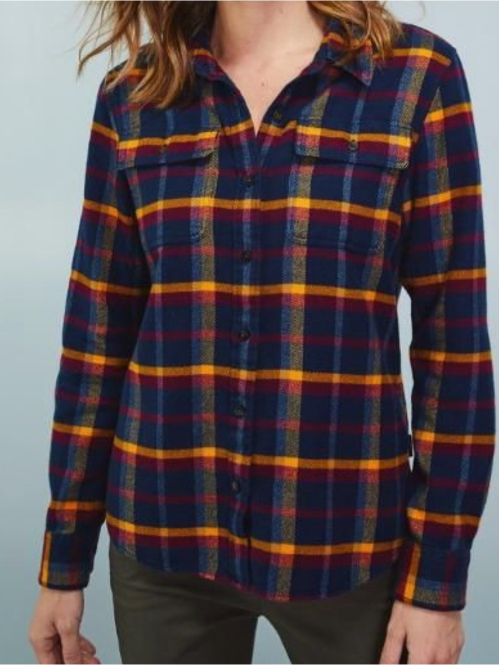 Patagonia Long Sleeve Fjord Rebel Button-Down Plaid Shirt Organic Cotton Size L